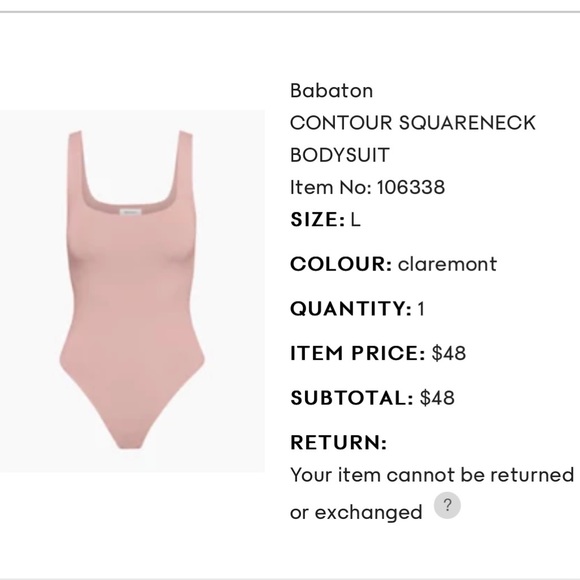 Aritzia Babaton Contour Squareneck Bodysuit sleeveless size Large - Picture 2 of 6